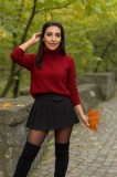 Bluza dama bordo cu gat inalt