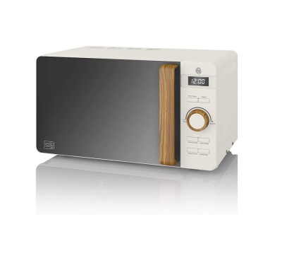 Cuptor cu microunde digital Swan Nordic, 20L, 6 trepte de functionare, putere 800W, alb - SECOND foto