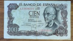 Spania - bancnota de colectie era Franco - 100 pesetas 1970 - Manuel de Falla - stare buna!