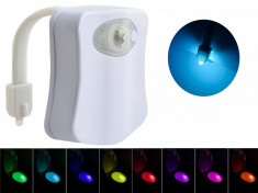 Lampa LED de Noapte pentru Toaleta WC, Luminare in Diferite Culori si Senzor de Lumina foto