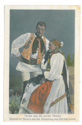 4613 - SIBIU, Ethnic family, SASI, Romania - old postcard - unused foto