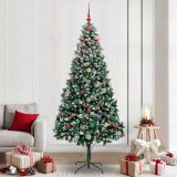 VidaXL Brad de Crăciun artificial Verde 240 cm PVC și Oțel și Plastic 3396290