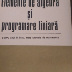 Elemente de algebra si programare liniara speciala matematica an III 1973