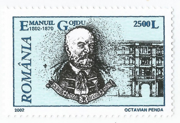 Romania, LP 1578/2002, Oameni de seama (Emanuil Gojdu), MNH