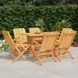 VidaXL Set mobilier de grădină, 7 piese, lemn masiv de tec