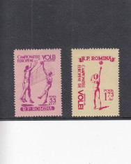 ROMANIA 1955 LP 387 CAMPIONATELE EUROPENE DE VOLEI SERIE MNH foto