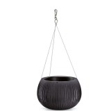 Cumpara ieftin Ghiveci decorativ cu lant, Prosperplast, Beton Bowl, rotund, negru, 23.8x16.1 cm