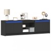 Gossi dulap tv cu led, negru, 180x34x50 cm, lemn prelucrat