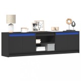 vidaXL Dulap TV cu LED, negru, 180x34x50 cm, lemn prelucrat