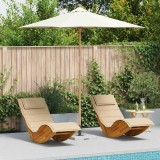 Umbrela Gradina vidaXL, 270x260cm, Bambus, Alb Crem, Impermeabila, Protectie UV, Ajustabila, Portabila