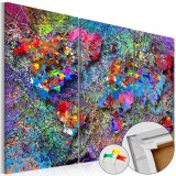 Cumpara ieftin Tablou din plută - Colourful Whirl [Cork Map] 90x60 cm