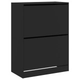Cumpara ieftin Dulap de pantofi cu 2 sertare rabatabile, negru, 80x42x108 cm