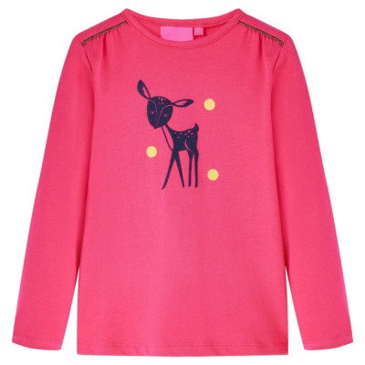 Tricou pentru copii cu m&amp;acirc;neci lungi, roz aprins, 104 foto