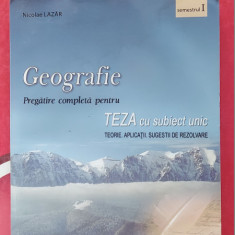 GEOGRAFIE TEZA CU SUBIECT UNIC TEORIE APLICATII SEMESTRUL I NICOLAE LAZAR