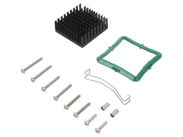Radiator Negru cu Aripioare L40mm W40mm H14.5mm