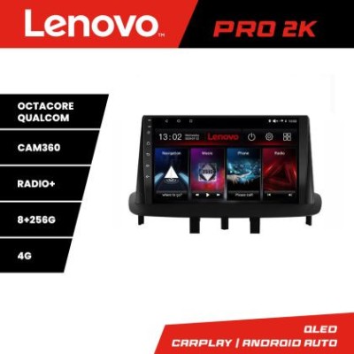Navigatie Renault Megane 3 Lenovo Kit-145 8 core QLED 2K 8+256 360 Android Waze USB Navigatie Internet Youtube Radio CarStore Technology foto