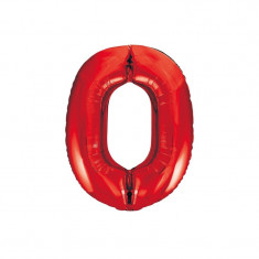 Balon Folie Cifra 0 Rosu, 86 cm