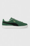 Puma sneakers din piele &icirc;ntoarsă Suede Classic XXI culoarea verde 374915