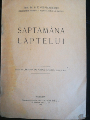 G.K. Constantinescu, Săptăm&amp;acirc;na laptelui, 1932, campanie publicitară interbelic foto