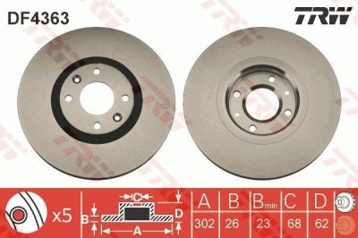 TRW DF4363 Disc frana foto