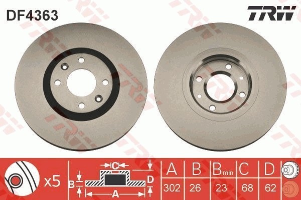 TRW DF4363 Disc frana