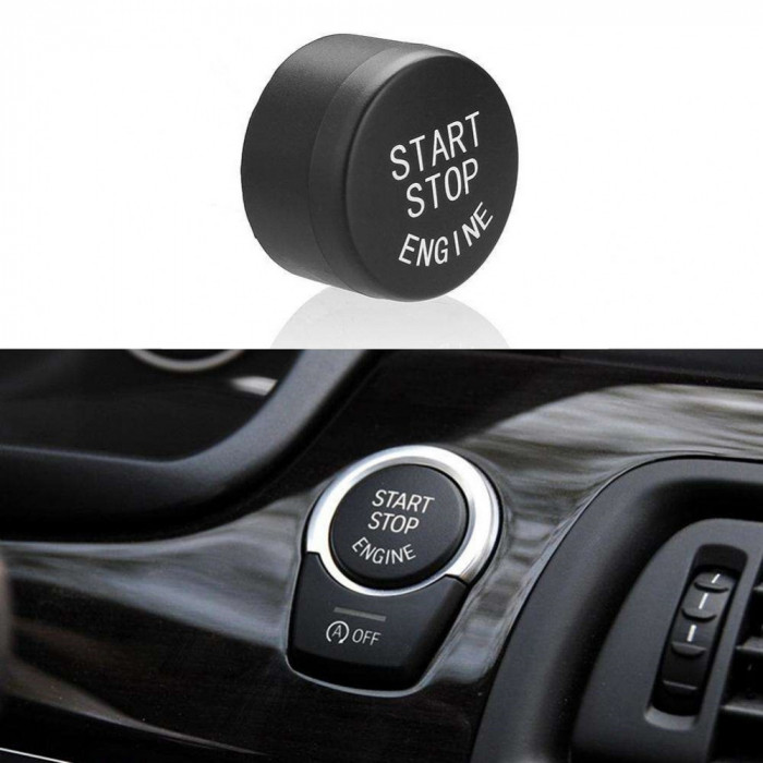 Capac Buton Start-Stop Compatibil Bmw Seria 6 F13 2010&rarr; SSV-8006 Negru