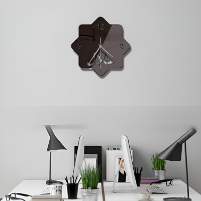 Ceas de perete decorativ din oglinda acrilica neagra cu inscriptie Muhammad foto