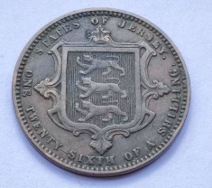315. Moneda Jersey 1/26 Shillings (&quot;1/2 Penny&quot;) 1871 (Tiraj 173.333 buc)