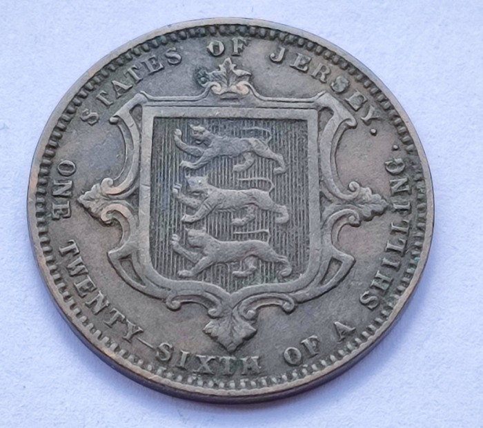 315. Moneda Jersey 1/26 Shillings (&quot;1/2 Penny&quot;) 1871 (Tiraj 173.333 buc)