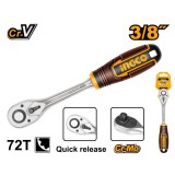 Antrenor cu clichet tubulare 3/8 72 t - Ingco HRTH0838