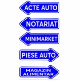 Indicator stradal personalizat tip săgeată albastră