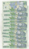 Bnk bn Romania 10000 lei 2000 Isarescu unc - x10 consecutive