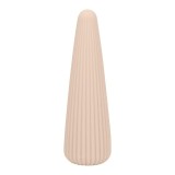 Vibrator DREAMTOYS Nude Zina, &icirc;n formă de con, cu striații verticale, 10 funcții de vibrație, lungime 12.5 cm, crem