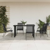 vidaXL Set mobilier de grădină, 5 piese, negru, oțel și textilenă 3200692