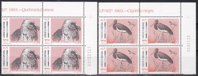 Spania 1993 - America UPAEP - Păsări, Bloc de 4, MNH foto