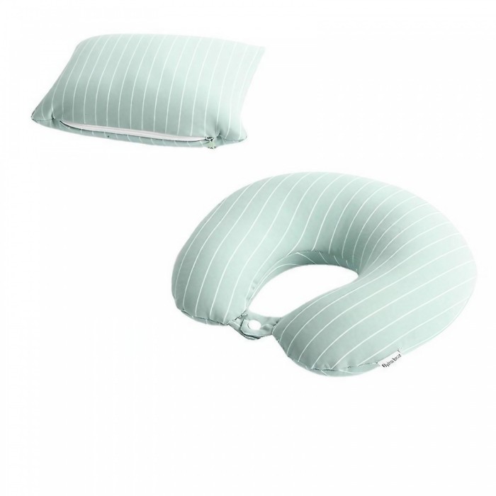 Pern&Auml; travelflex 2&Atilde;&reg;n1, suport ergonomic, umplutur&Auml; cu particule de spum&Auml; cu memorie, design versatil, verde