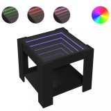 Cumpara ieftin Masuta de cafea cu LED, negru, 53x53x45 cm, lemn prelucrat