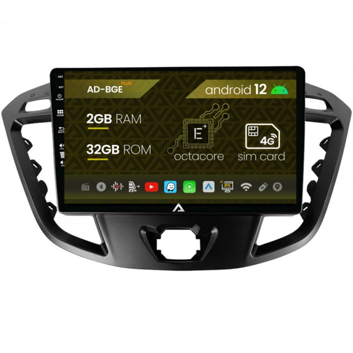 Navigatie Ford Transit Tourneo (2012-2020), Android 12,E-Octacore 2GB RAM + 32GB ROM, 9 Inch - AD-BGE9002+AD-BGRKIT123
