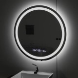 Oglinda LED Rotunda, 80cm, Celeste MotionGlow Marcello, Sistem Dezaburire, Ceas &amp; Termometru, Dimabila ModernLight Concept
