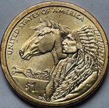 1 Dollar 2012 USA, Trade Routes in the 17th Century, Sacagawea, unc-Aunc, litera P, America de Nord
