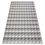 Covor SPRING 20406332 caro triunghiuri sisal, buclat - gri, 200x290 cm, Dreptunghi