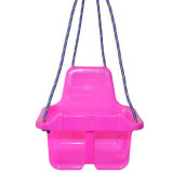 Leagan pentru copii, cu spatar, opritor picioare, 4 corzi 110cm, inele metalice