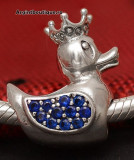 CHARM ARGINT 925 -DUCK QUEEN- Albastru CHA1061