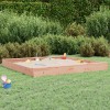 Cutie Nisip Copii vidaXL Pătrată Lemn Douglas 200x200 cm Maro cu Scaune, 2-8 Ani, Exterior