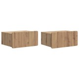 vidaXL Dulap de noapte suspendat 2 pcs Stejar Artizanal Lemn prelucrat 898294