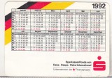 bnk cld Calendar de buzunar 1992 - Germania - Deka