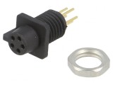 Conector Circular Soclu Mamă 5 PIN Aurit 3A IP40 60V