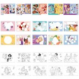 Carte de colorat abtibilduri cu numere - Disney Princess