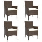 Cumpara ieftin Scaune de gradina cu perne, 4 buc., poliratan maro (doar UK/IE/FI/NO)