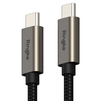 Cablu de Date Type-C la Type-C, 60W, 2m - Ringke - Black foto